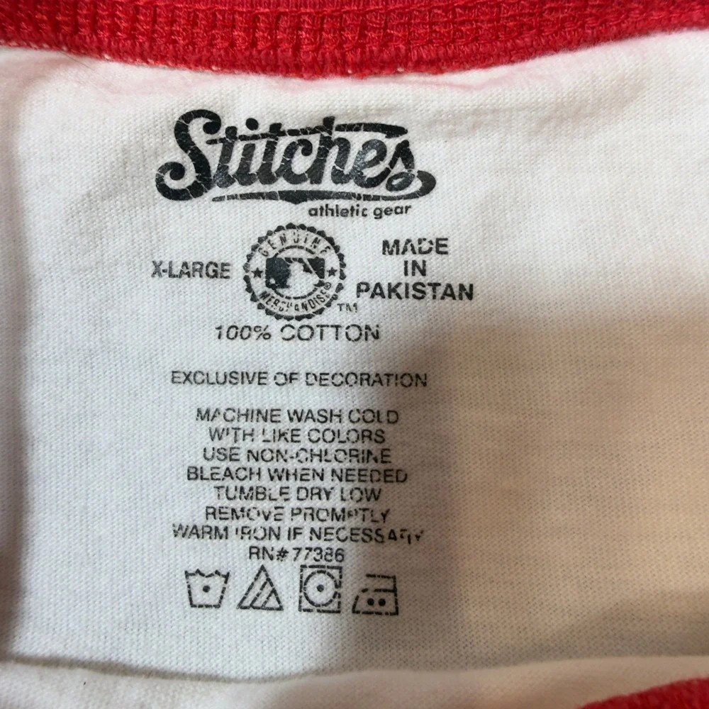Stitches St. Louis Cardinals MLB Raglan Graphic T-Shirt Mens XL White Red 2011 - Picture 9 of 11